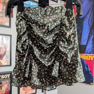 SHEIN Dark Green Floral Mini Skirt